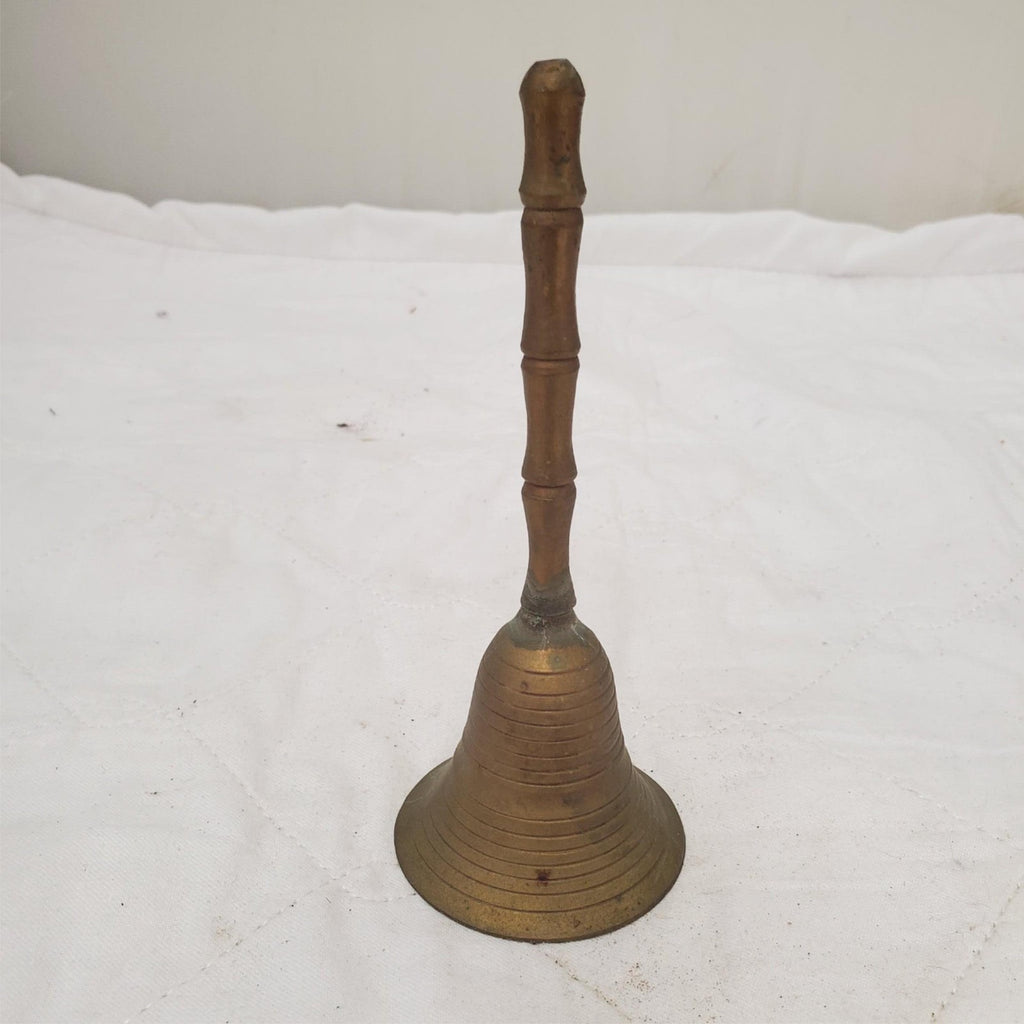 Vintage Faux Bamboo Handle Brass Bell