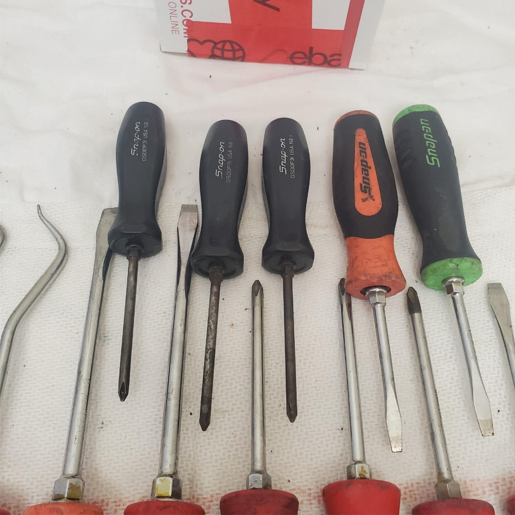 Lot 14 Snap-on Too Pre-Owned Screwdrivers & Grip Radiator Pick Set LOT- 1058