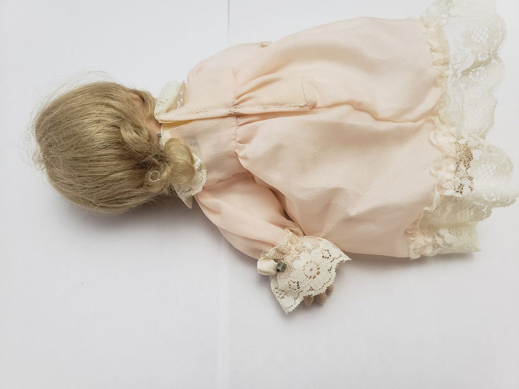 Vintage Original Porcelain Girl Doll Beautiful Lace Dress