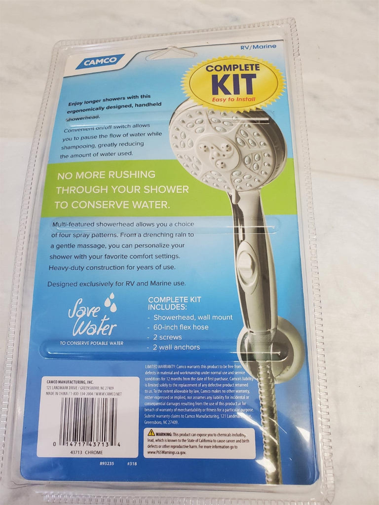 Camco Shower Head Kit Chrome with Hose #43713