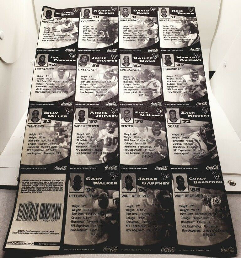 Lot of Houston Texans NFL Sports Collectibles / Magazine Bonds Hits 600