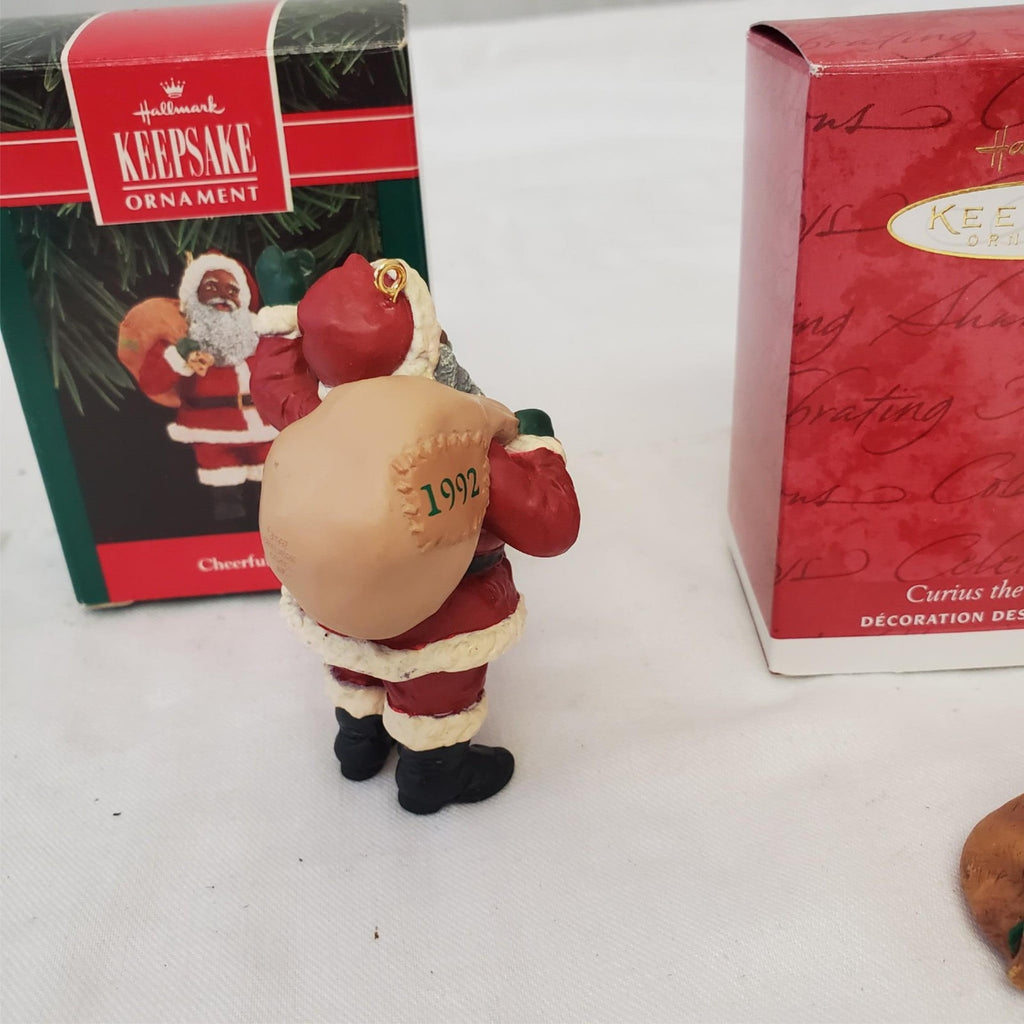 Hallmark Keepsake Ornament Cheerful Santa & Curious The Elf
