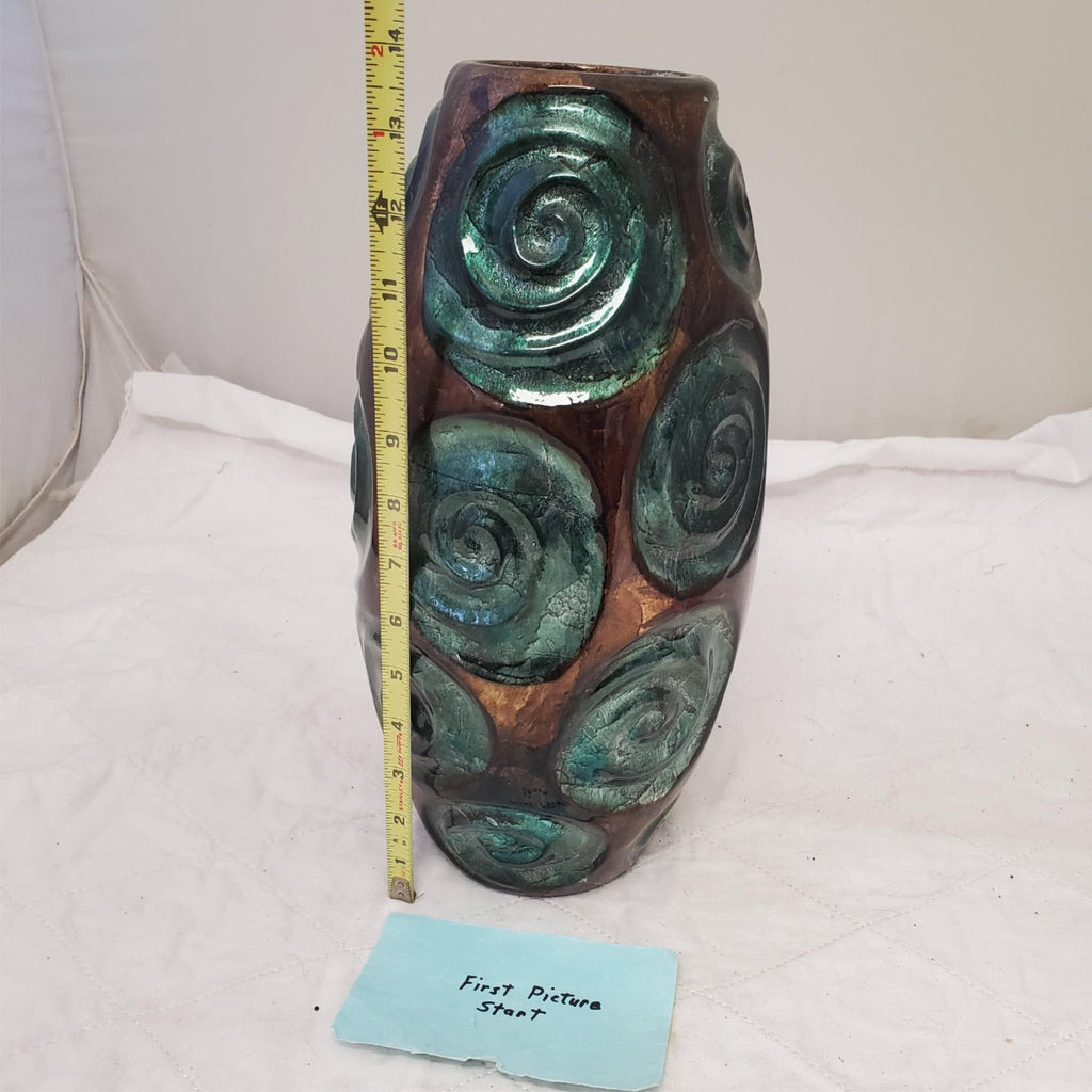 14" Heather Ann Creations Tinsley Foiled & Lacquered Table Vase