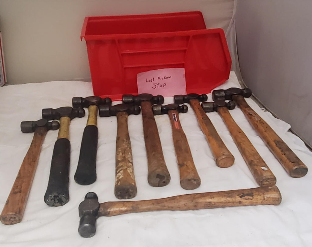 Lot of 10 Blue-Point Ball Peen Hammers Wooden Handle LOT-668
