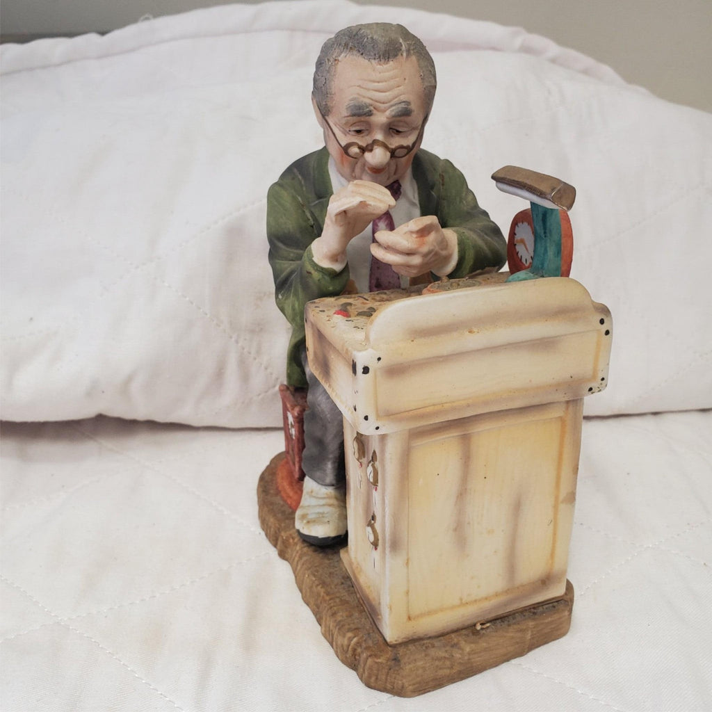 LEFTON 6647 Porcelain Bisque Watchmaker Horologist Figurine