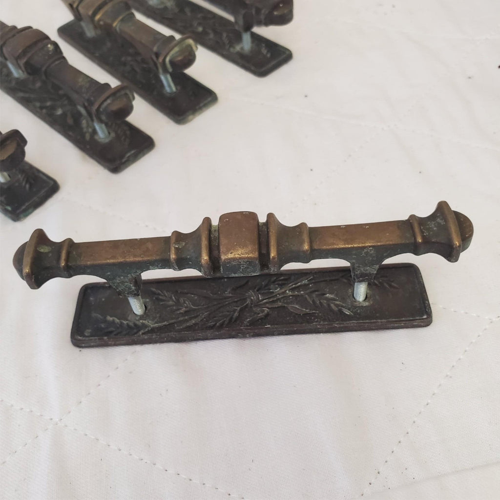 Lot of 6 Vintage Brass Amerock Carriage Cabinet Drawer Pulls Handle #8