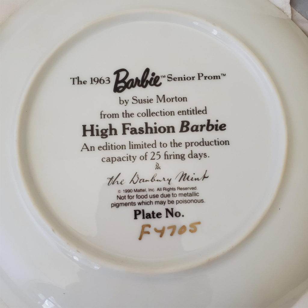Lot of Plates Barbie The Danbury Mint Collector's Limited Edition 