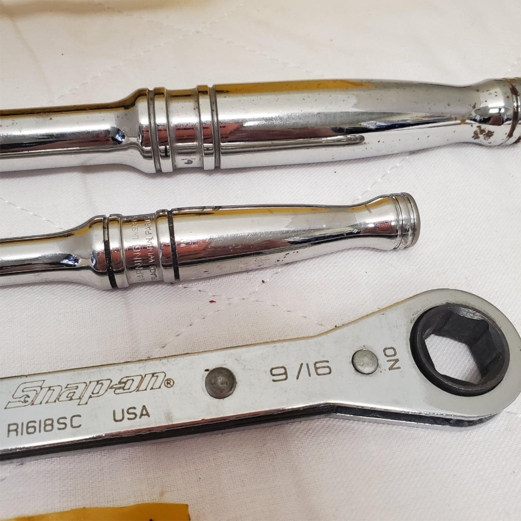 Lot of 3 Snap-on Compact Head Ratchet & Double Box End Ratcheting Wrench LOT-344