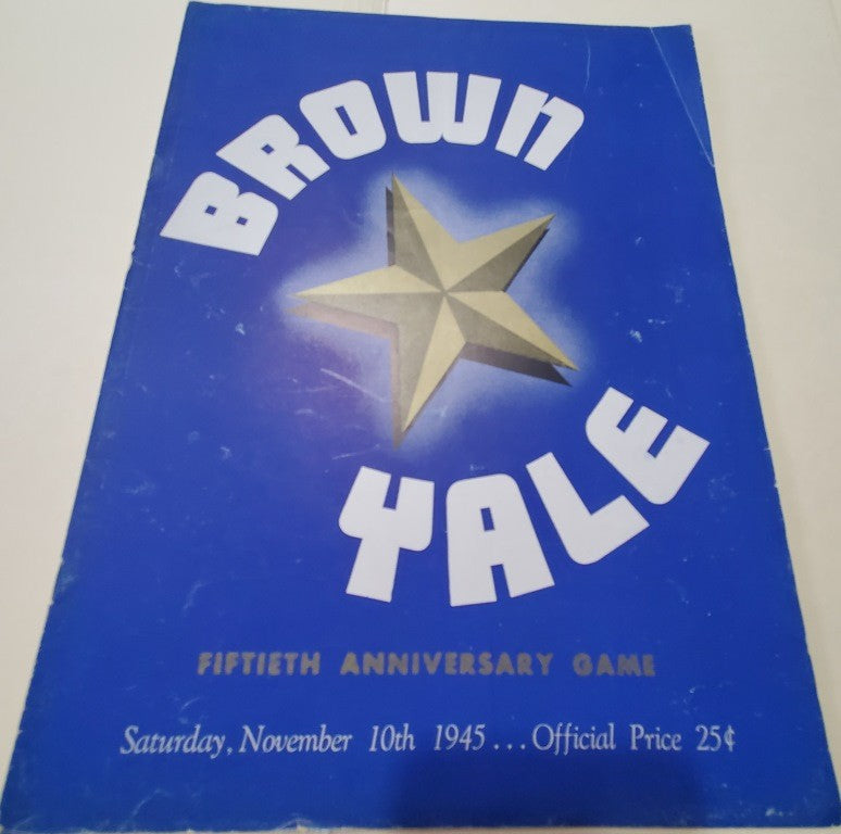 Vintage FOOTBALL Brown vs. Yale GAME Official Program Nov. 10, 1945