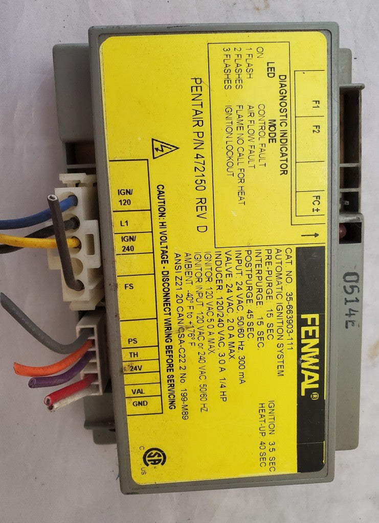 Fenwal 35-663903-111 Automatic Ignition Control Module 24 VAC