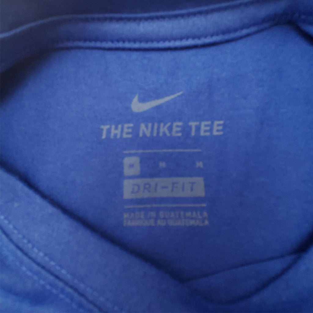 Vintage Used Nike Chicago Cubs Baseball DRI-FIT Blue T-Shirt Size