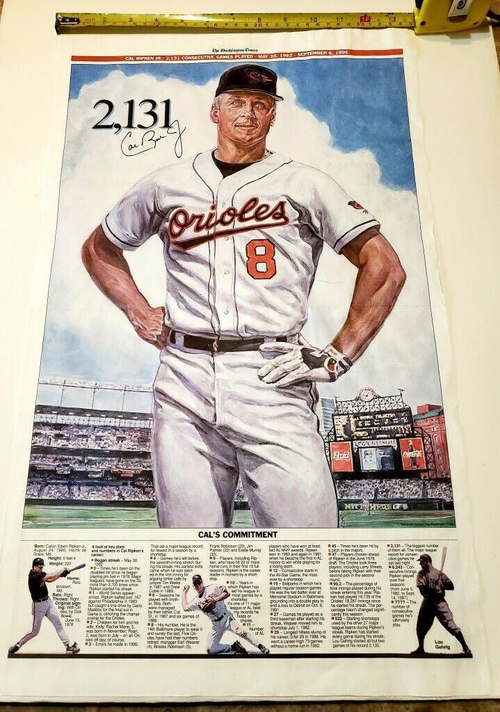 Cal Ripken, Jr. 2131 Consecutive Games Played 1982 - 1995 Cal's Poster