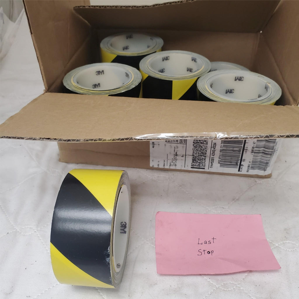 10 Rolls 3M Hazard Warning Ground Tape Black and Yellow, 2 in x 36 yd