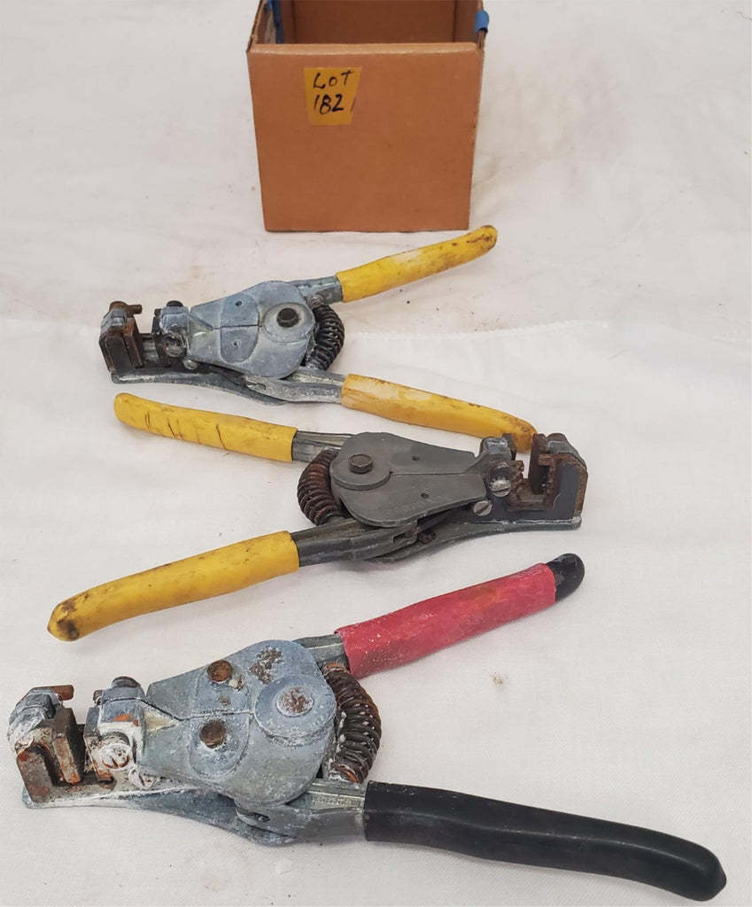 Lot of 3 Electrical Wire Stripper Spring-Loaded Tool LOT-182