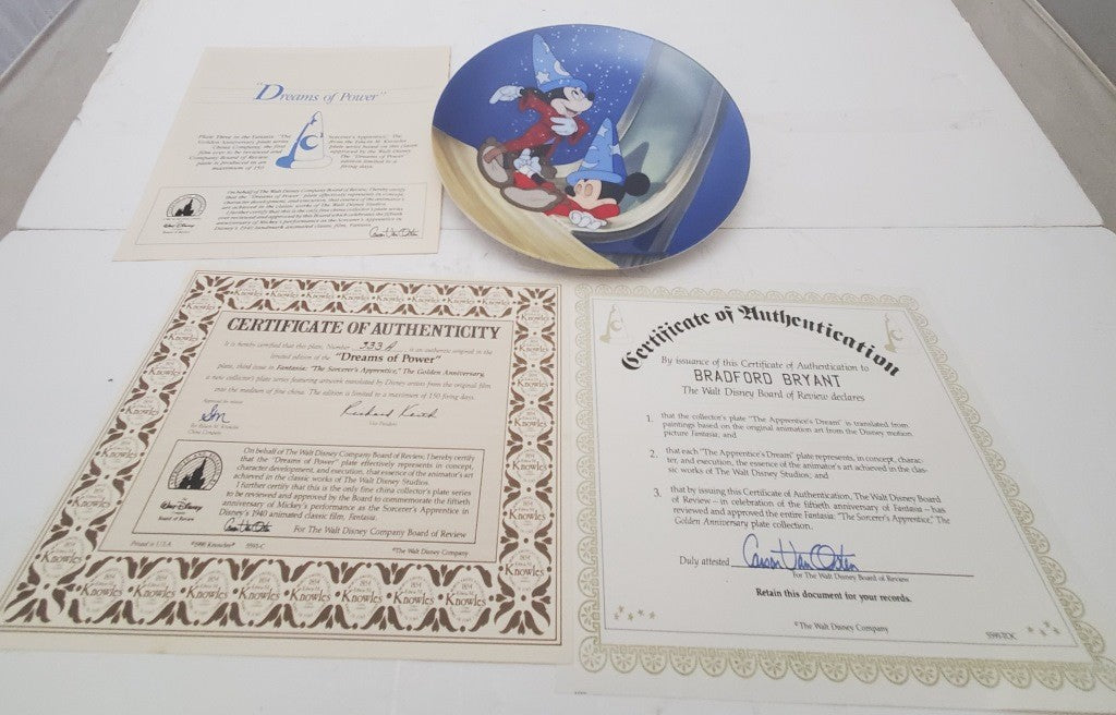 Walt Disney's Fantasia “Dreams of Power” Collector's Plate Edwin M. Knowles 1991