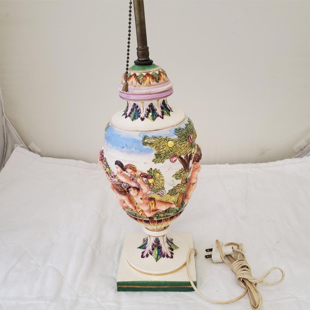 Vintage Antique Painted Italian Table Lamp