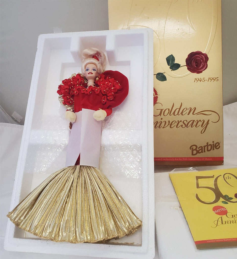 Barbie 1995 - Porcelain Barbie Doll - 50th Mattel Golden Anniversary
