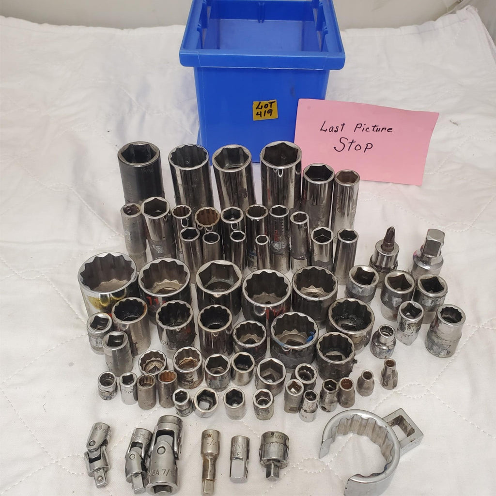 Lot of 69 Assorted Sockets Chrome  LOT-482