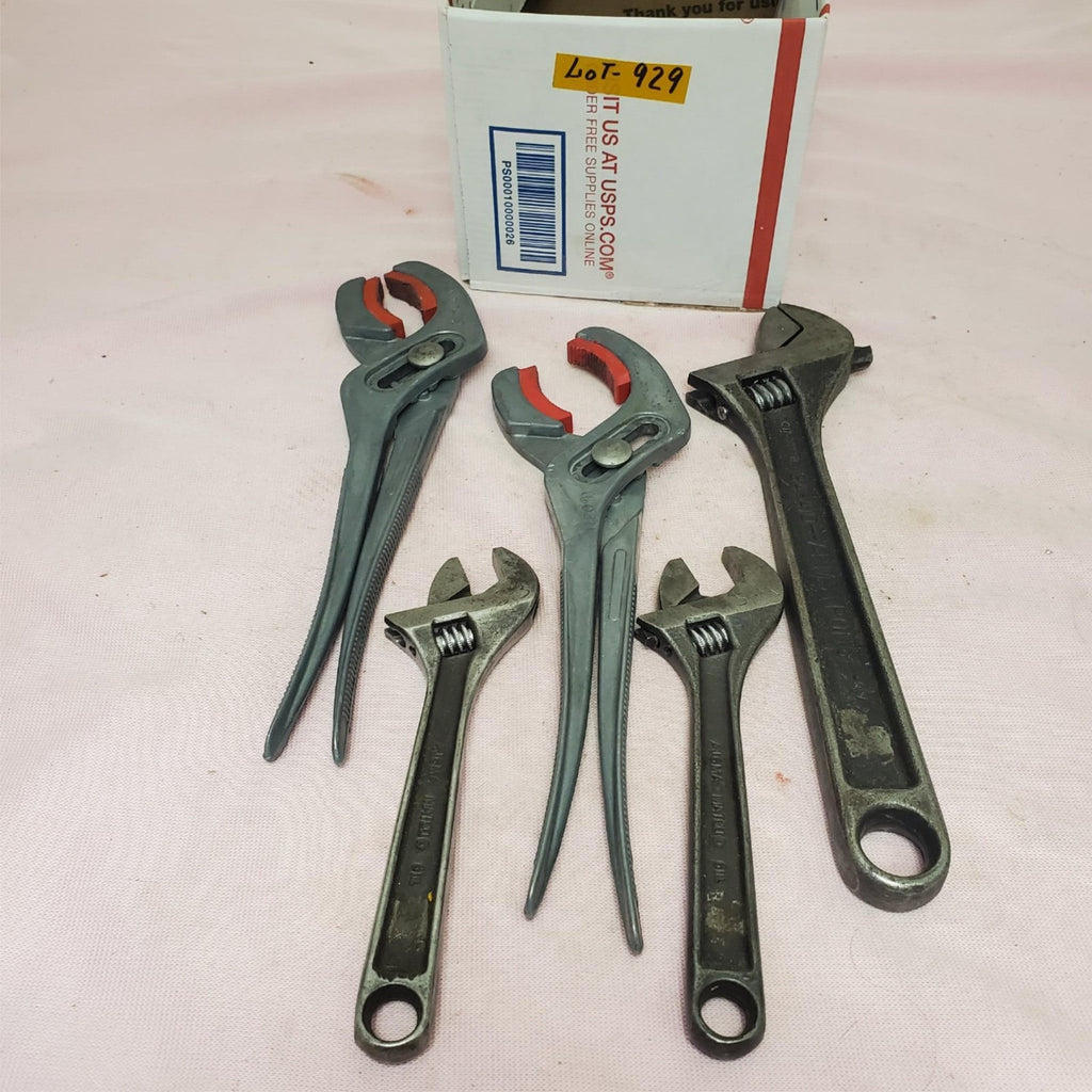 Lot of 5 Assorted Adjustable Wrench and Pliers Set LOT-929