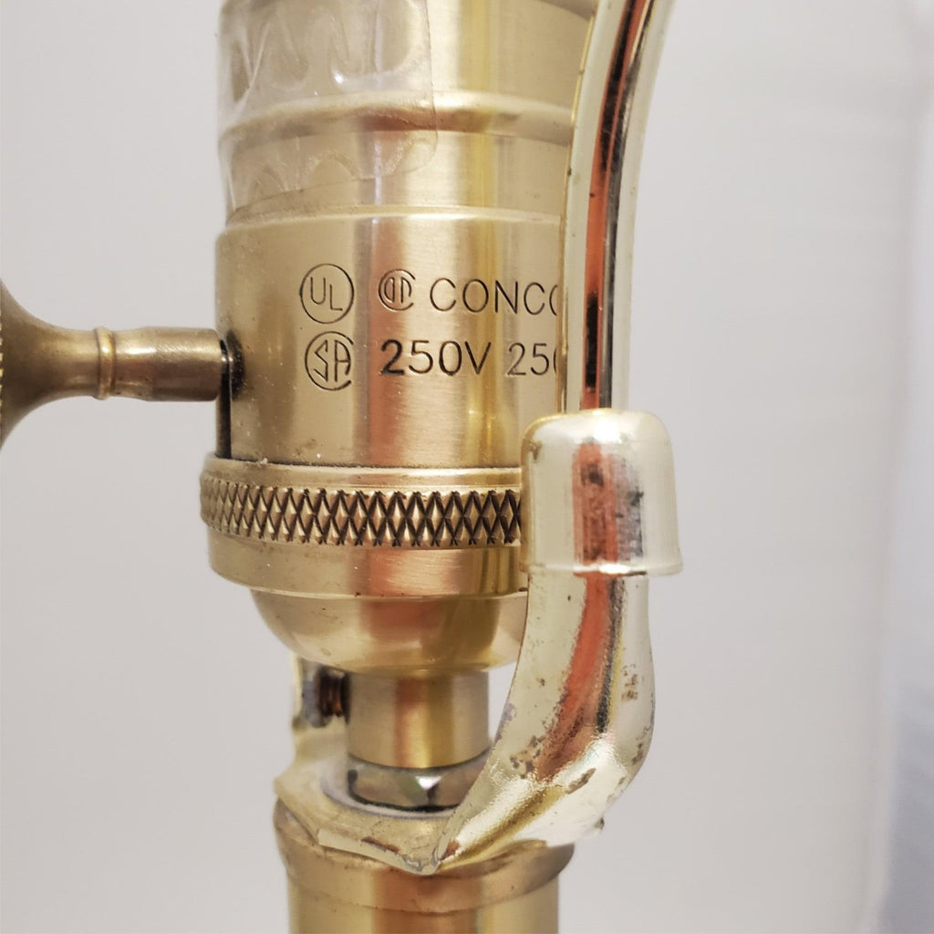 One Vintage Bombay Company Crystal and Brass Table Lamp