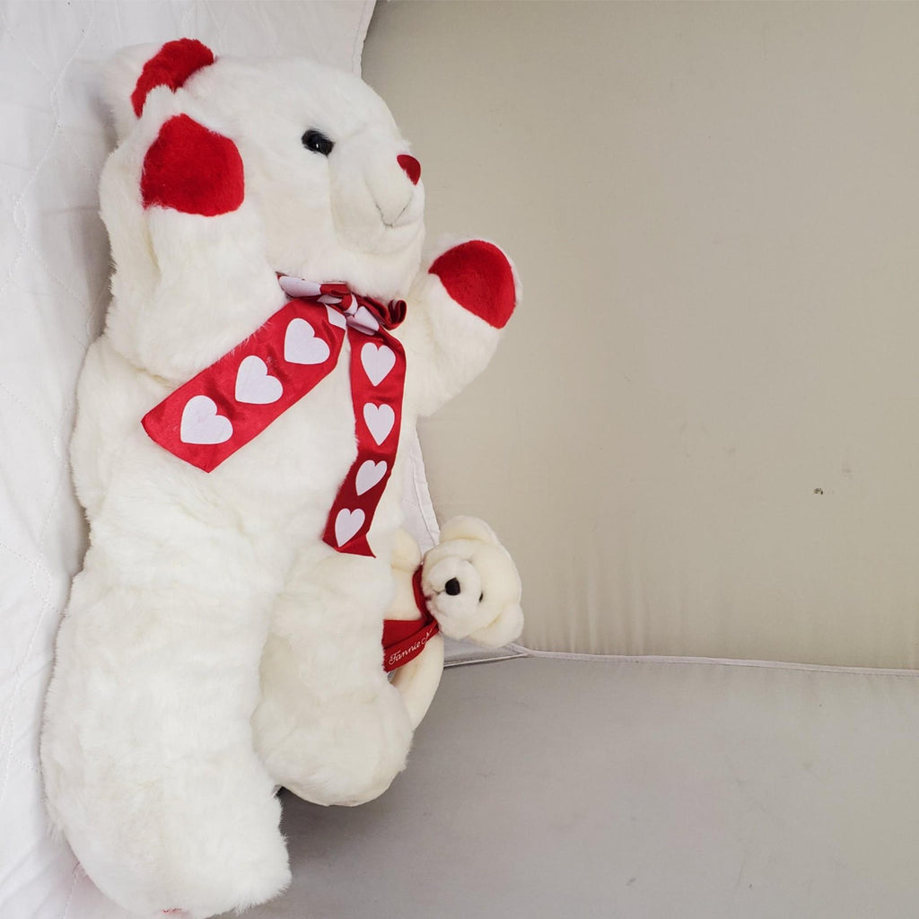 Set of 2 Vintage Plush Valentine’s Stuffed Bear Toy