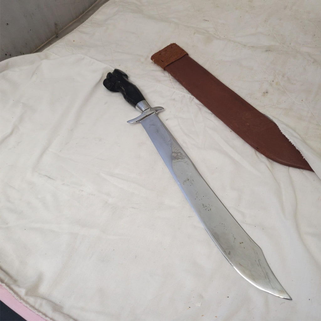 D2 Tool Steel Custom Sword Knife Hunting Machete with Leather Sheath