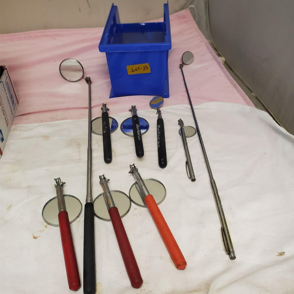 Lot of 9 Assorted Extendable Telescoping Inspection Mirrors LOT-35