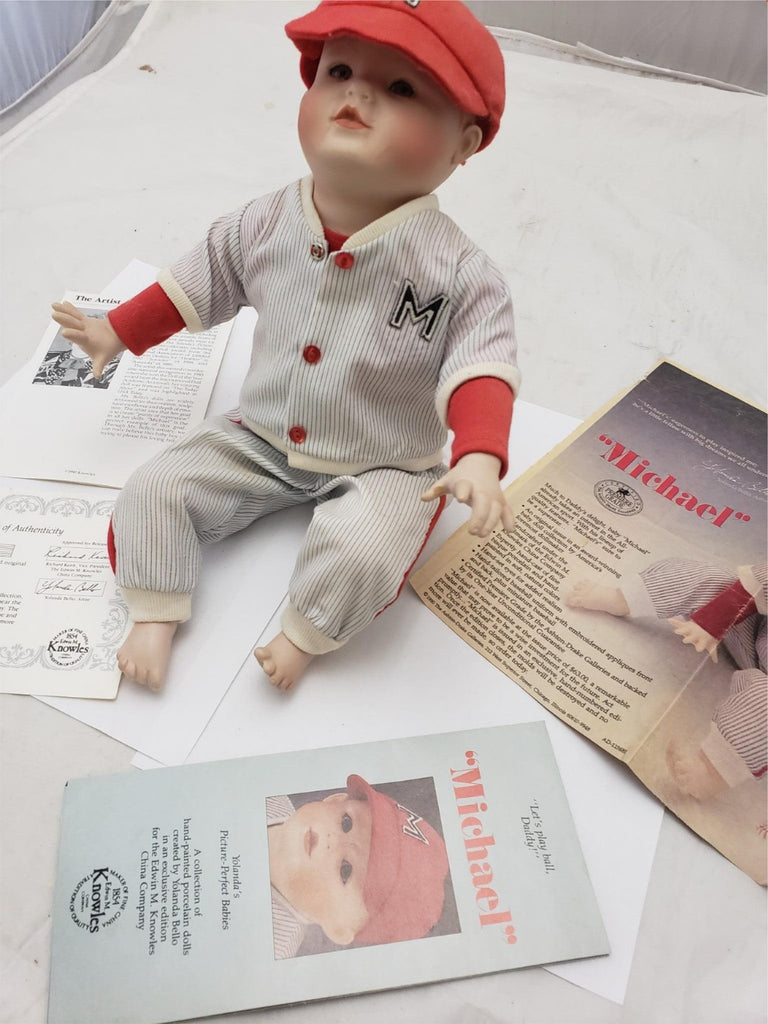 Knowles Michael Baseball Porcelain Doll Yolanda's Picture Perfect Babies