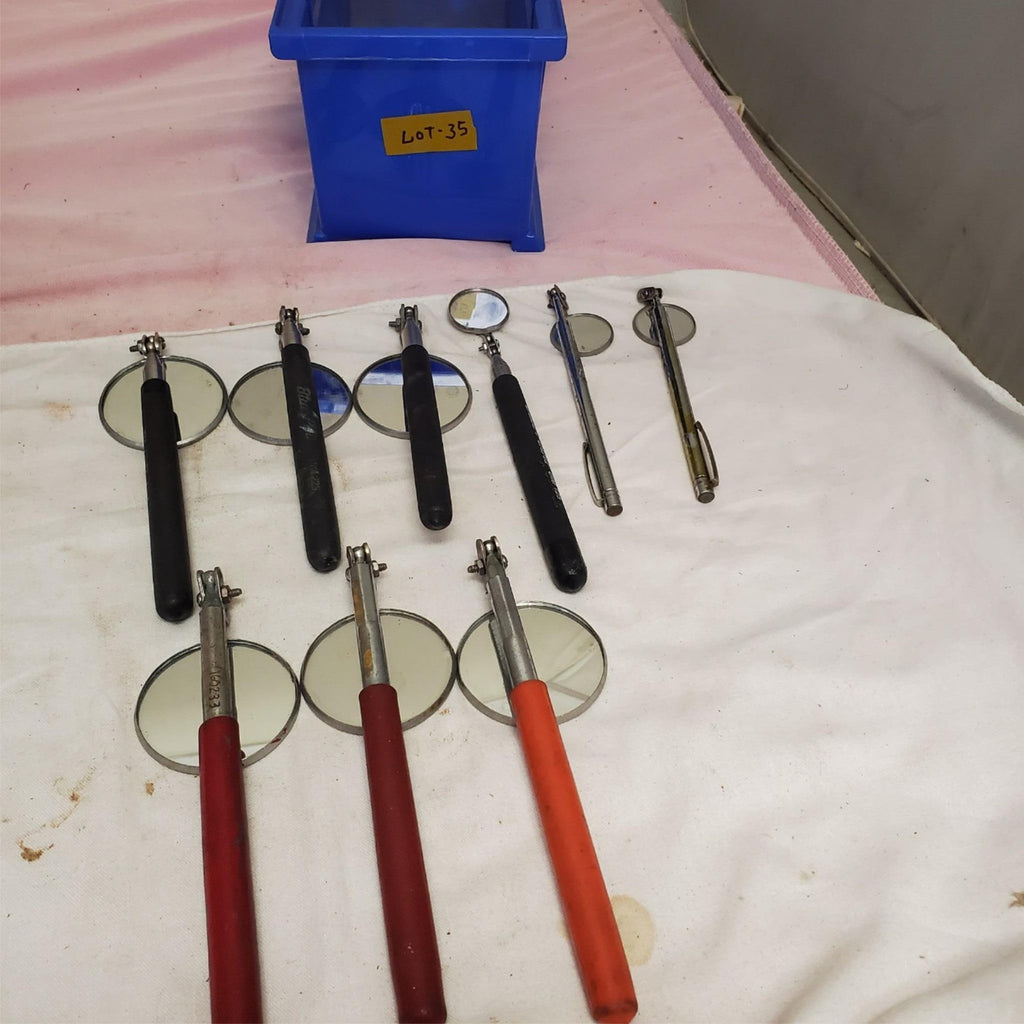 Lot of 9 Assorted Extendable Telescoping Inspection Mirrors LOT-35