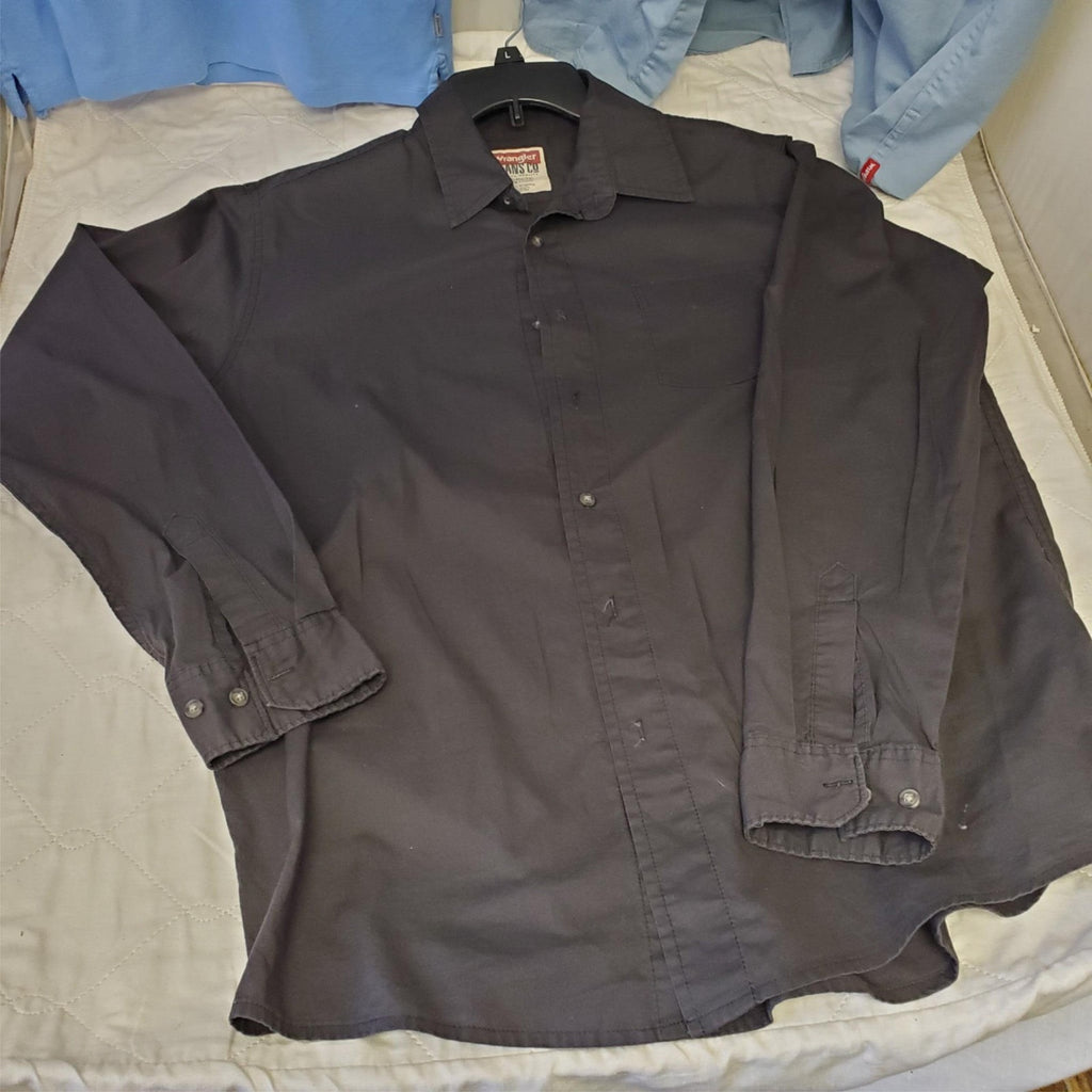 Lot of 4 Mens Wrangler Jeans Co 100% Cotton Long & Short Sleeve Shirt Size L