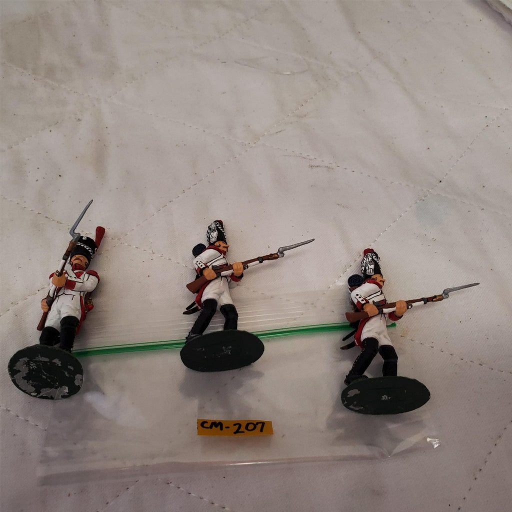Hand Painted Metal Toy Soldier Lot of 3 Attacking Infantry CM-207