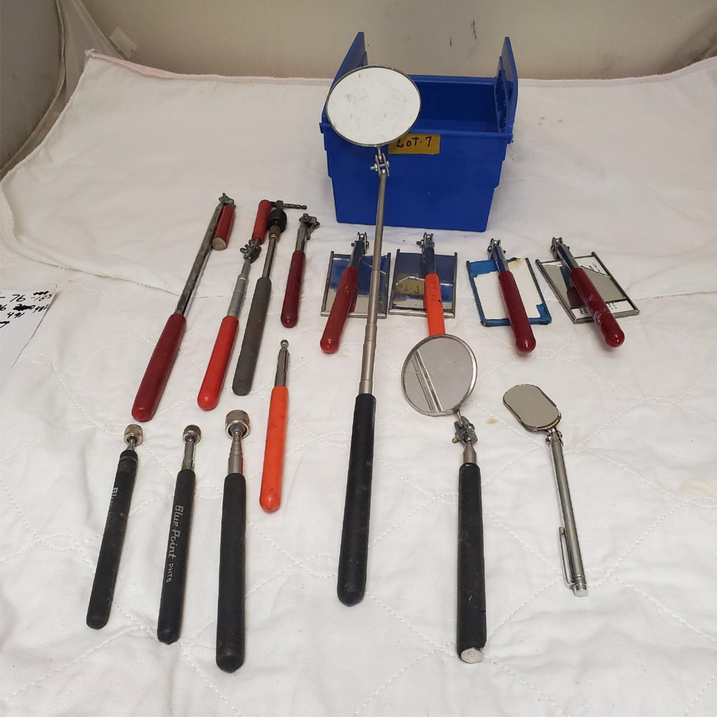 Lot of 15 Assorted Telescoping Inspection Mirror & Pickup Magnet Set LOT-7