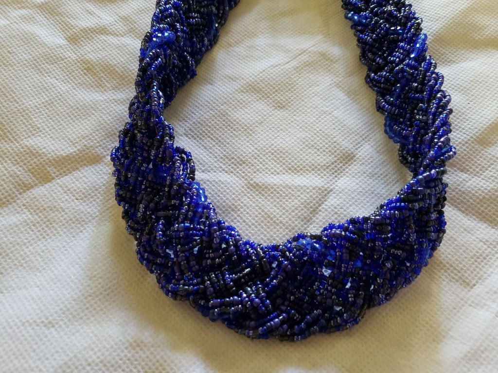 Blue and Black Sophia and Kate Collection Necklace with Earrings Jewelry Set