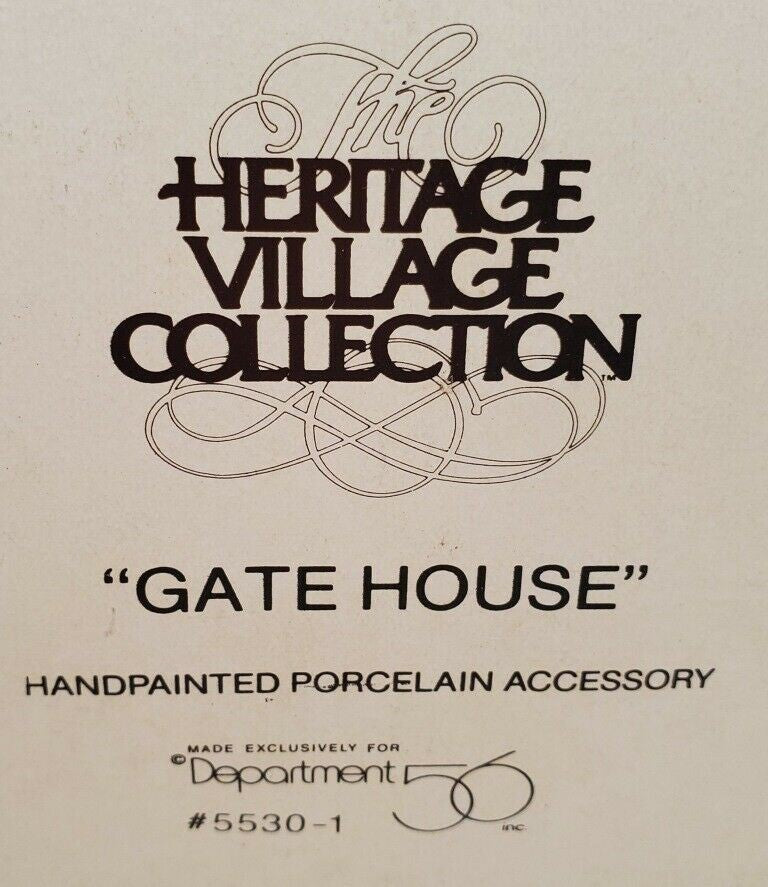 Gate House 1992 Department 56 Heritage Village Collection 5530-1 In Box