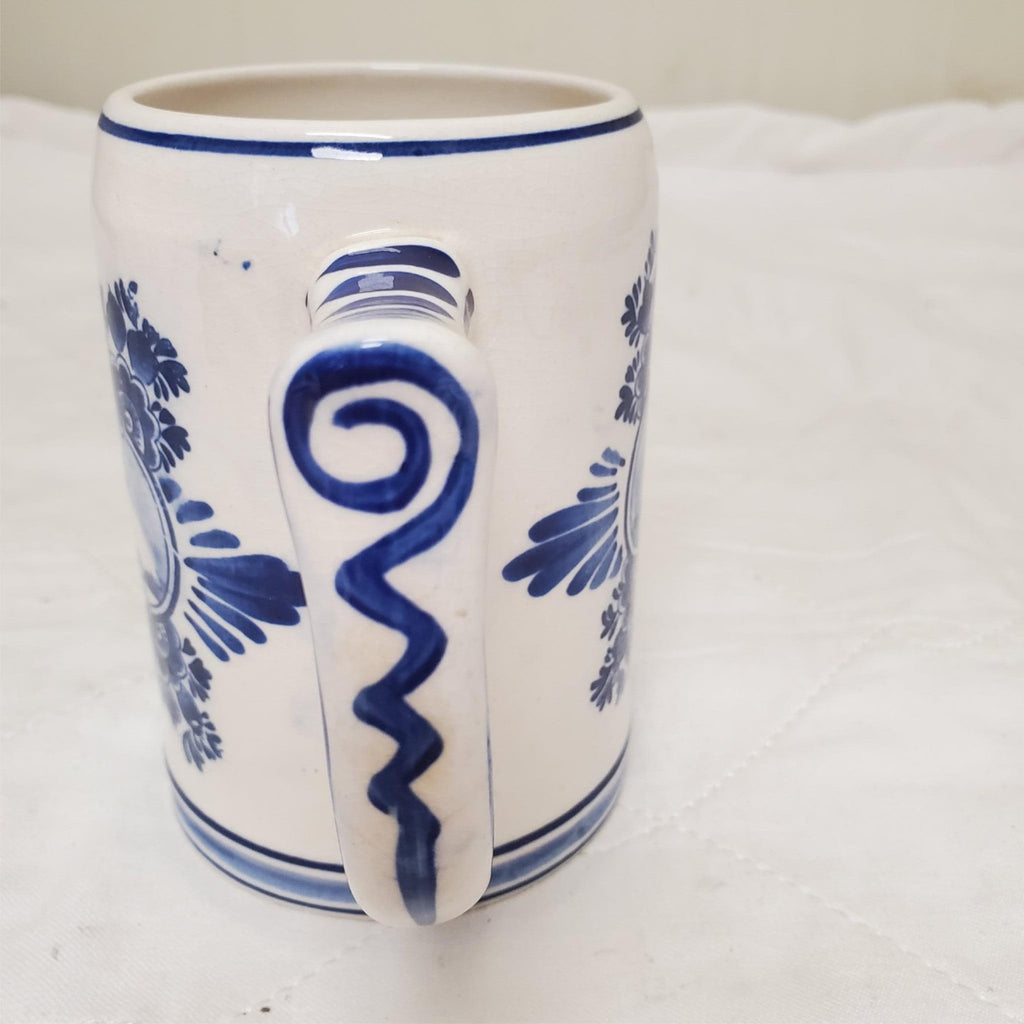 Delft Blue Windmill & Sailboat Hand Painted Beer Mug Stein