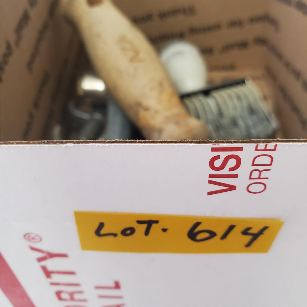Lot of Pistol Grip Air Gun, Nylon Sealant Roller & Vintage Numbering Stamp 