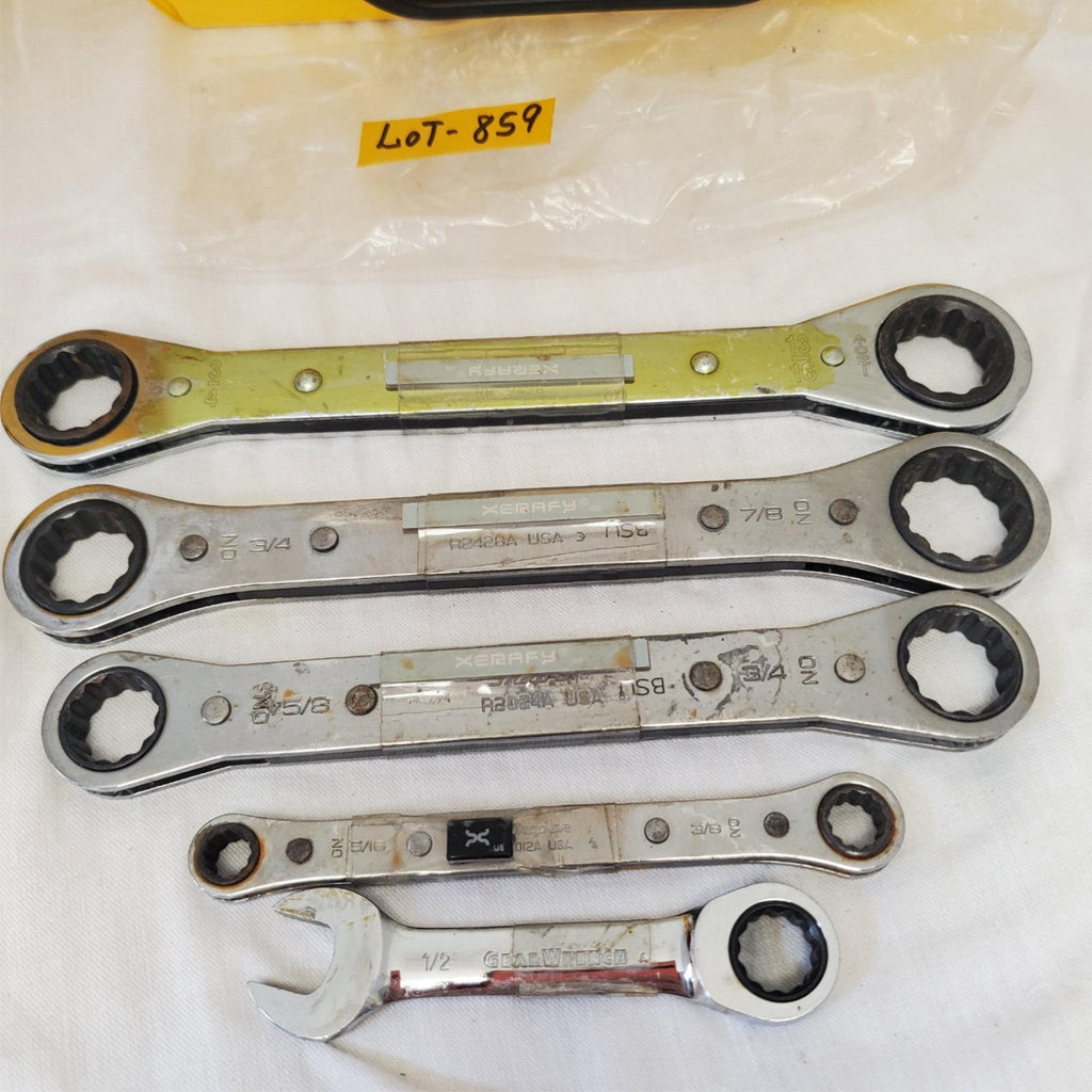 Lot of 5 Assorted Ratchet Box End Wrench Set LOT-859