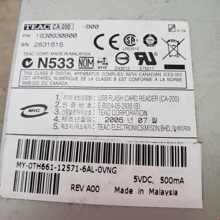 Dell USB Flash Card Reader TEAC CA-200 N533 1930930B00