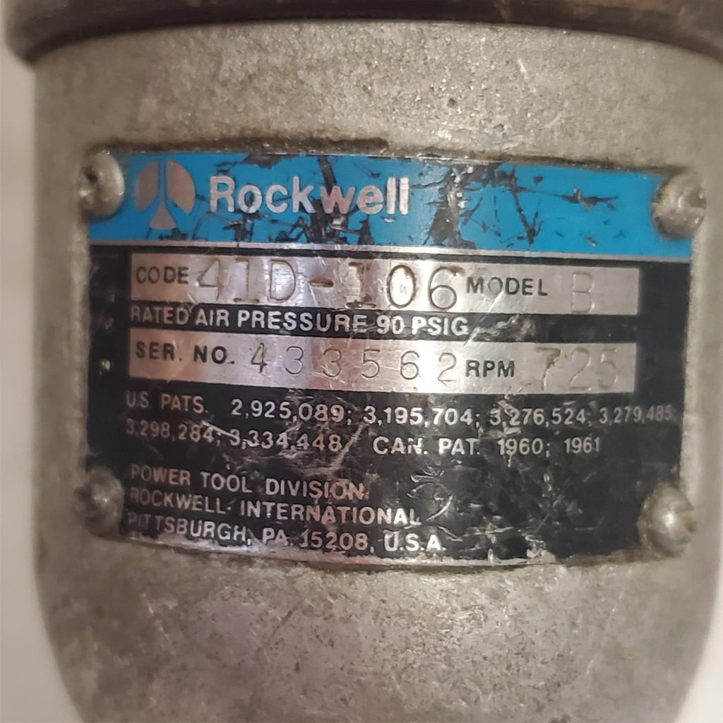 Rockwell 41D-106B Pistol Grip Pneumatic Air Drill w/ Handle Central Air Tool T13