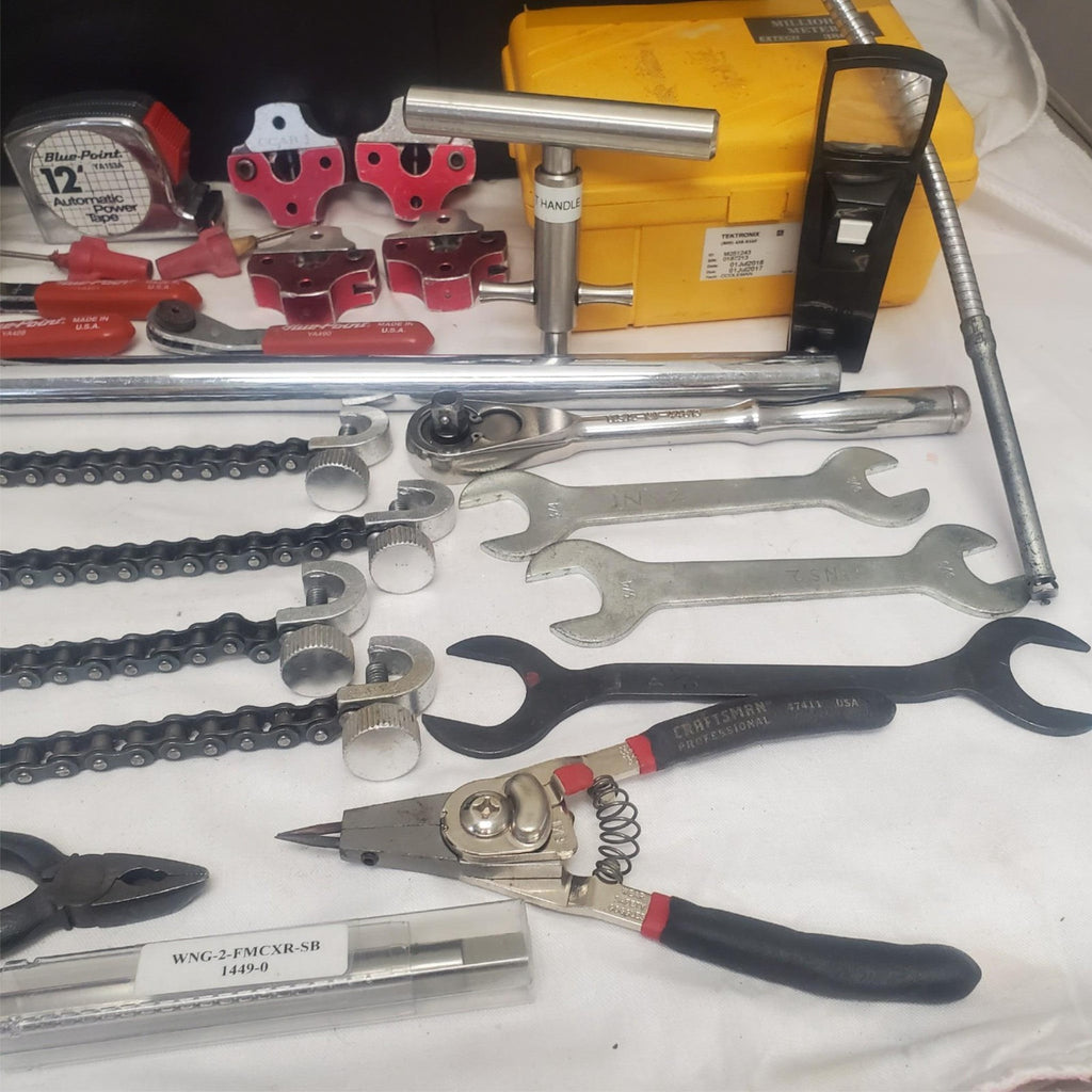 Lot of Assorted Plumbing and Pipe Fitting Tools with Chain Wrenches and Toolbox