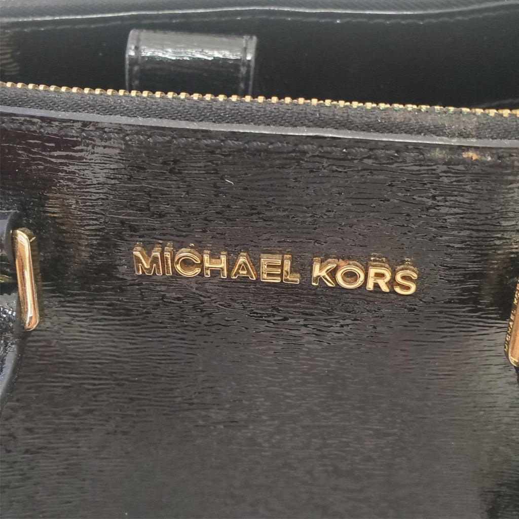 Michael Kors Sutton Satchel Black Leather Handbag