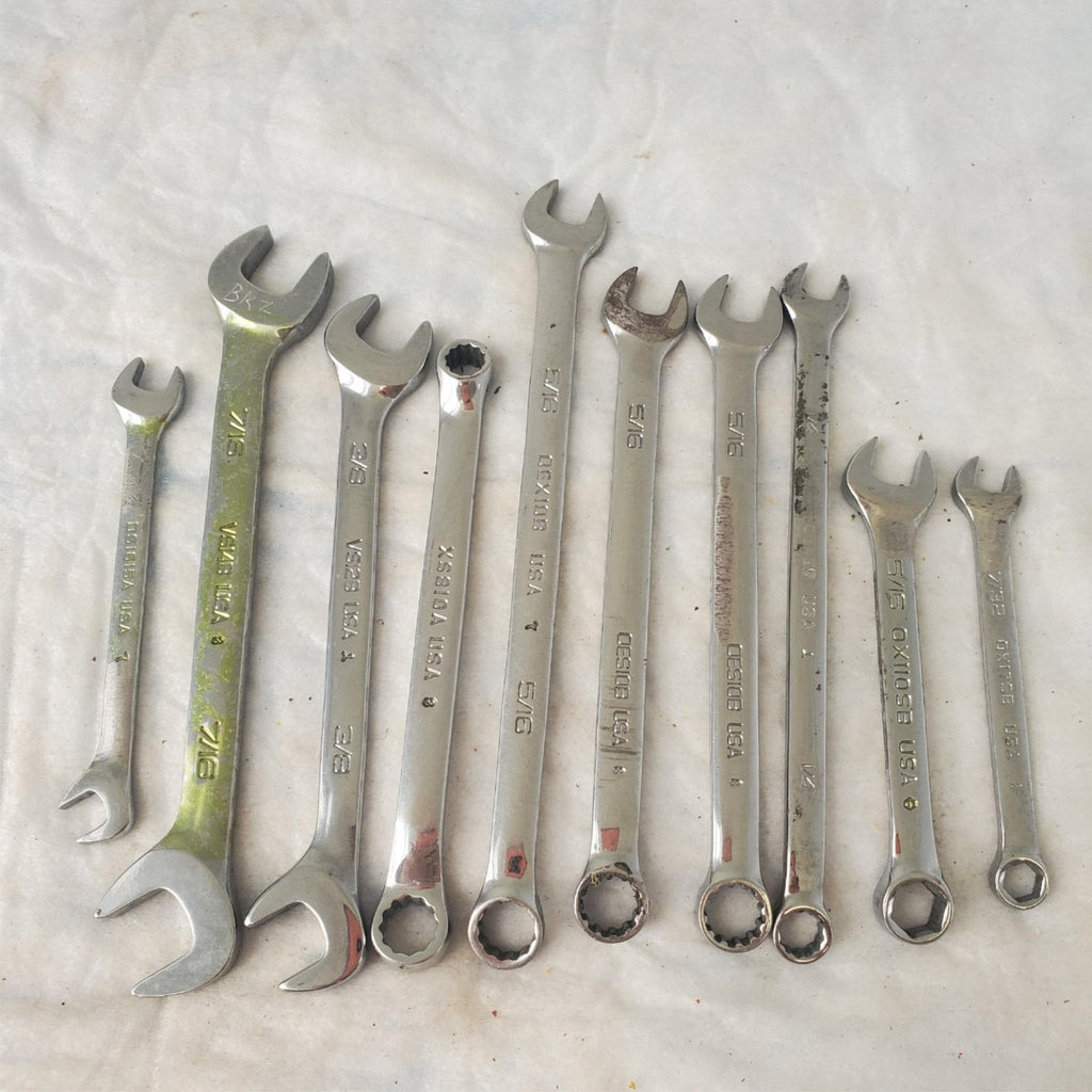 Lot of 10 Snap-On Double-Ended Open Wrench / Combination Wrench Tool LOT 351