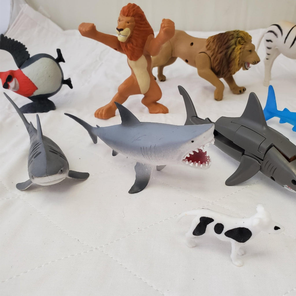 Lot of Assorted Lion, Zebra, Fishes & other Animals Toy Figures
