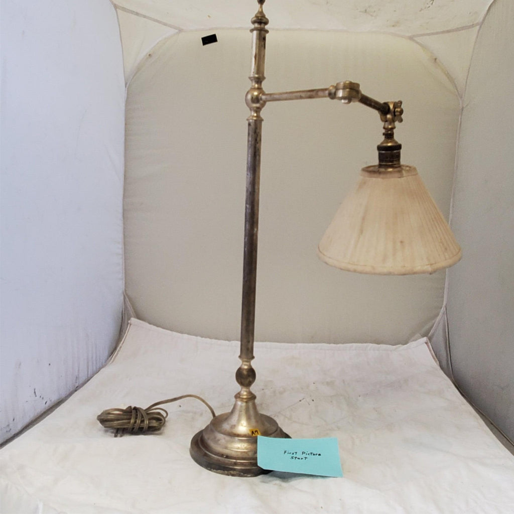 Robert Abby Vintage Brass Adjustable Swing Arm Table Lamp A7