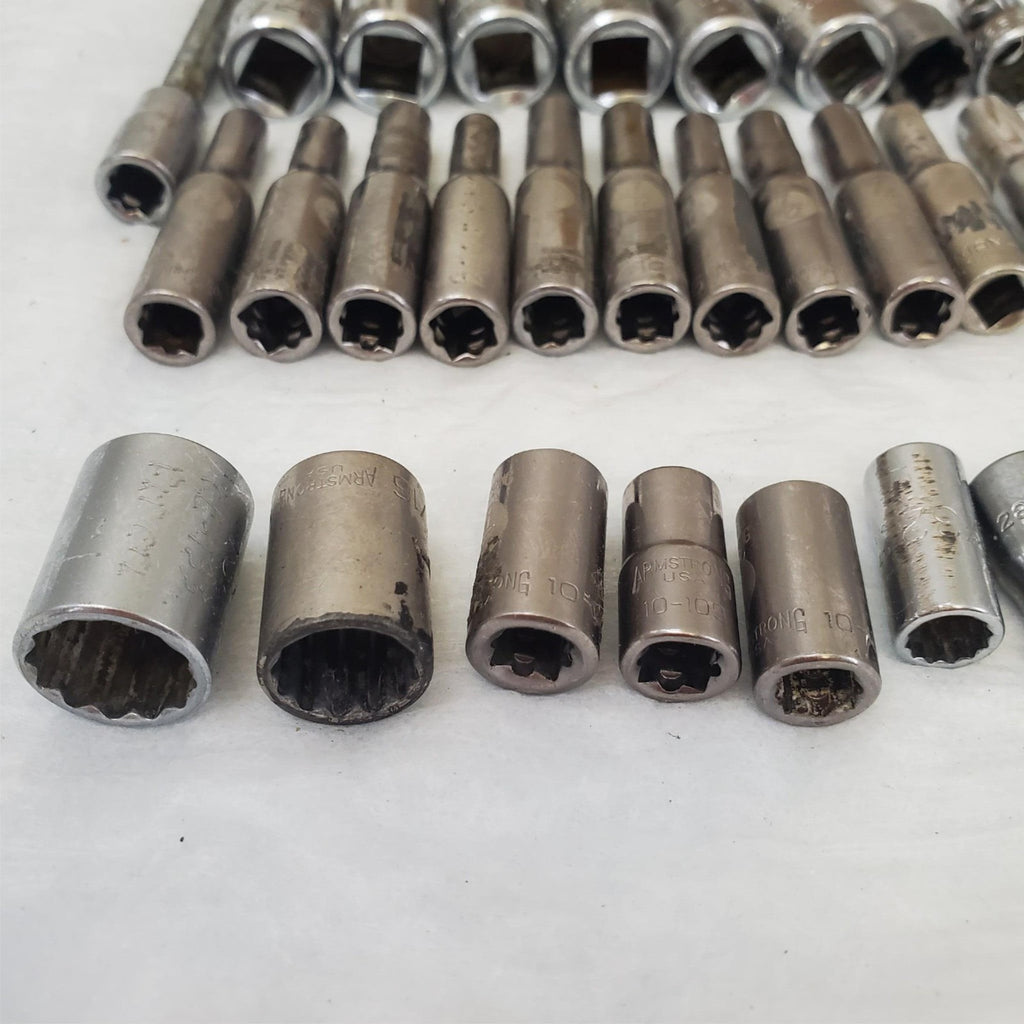 Large Lot of Assorted Mixed Drive Impact Sockets LOT-691