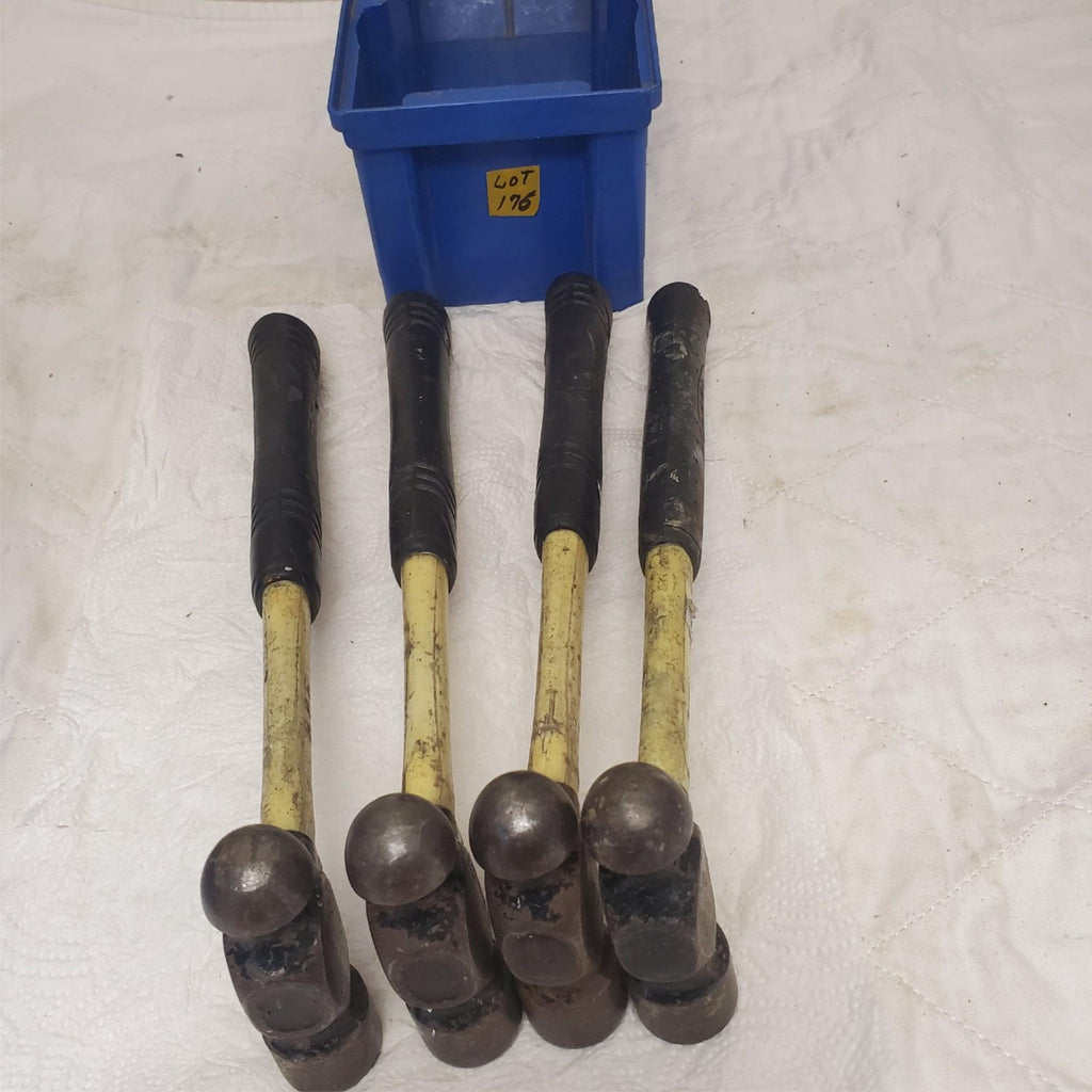 Lot of 4 Heavy Duty Ball Peen Hammer Set with Fiberglass Wooden Handle LOT-176