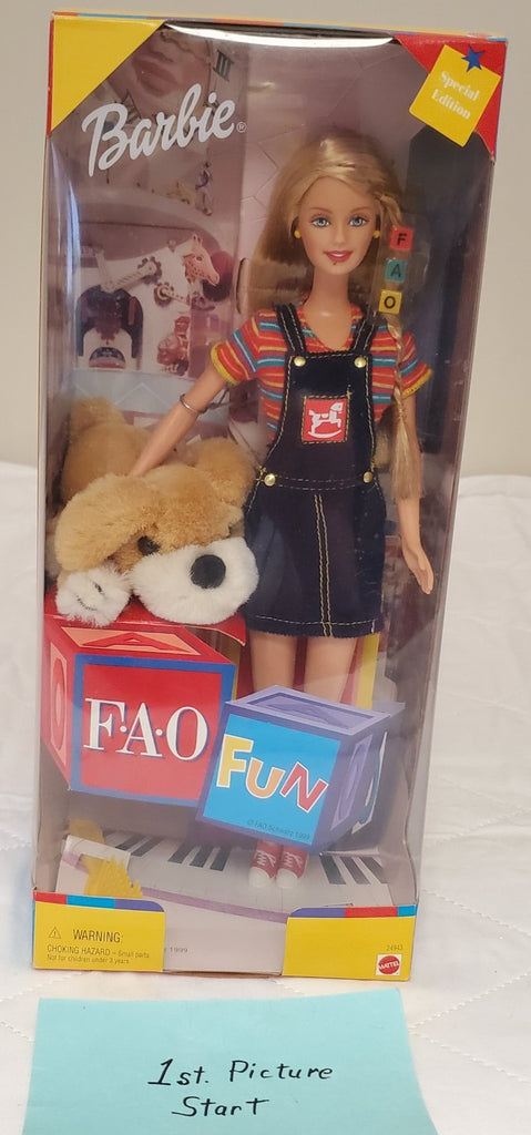 Barbie FAO Schwarz 1999 Special Edition Plush Dog, Piano Box, Denim Outfit Gift