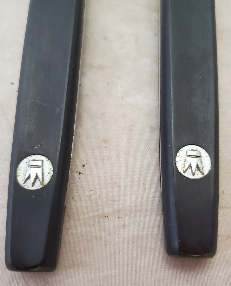 Steak Fork and Spoon Black Handle Stainless Steel Cutlery Kitchen