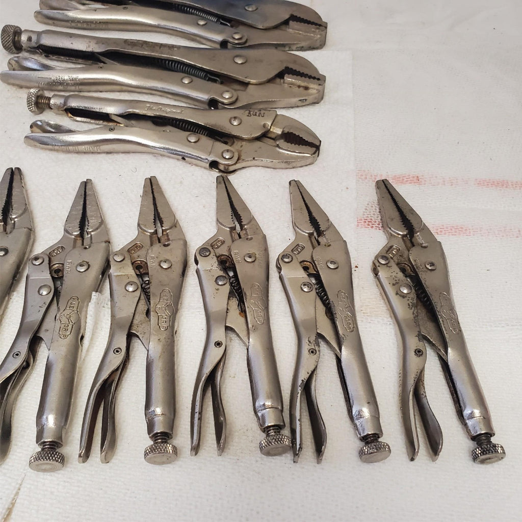  Lot of 11 Vise Grips Long Nose Adjustable Jaw Locking Clamp Set LOT-988