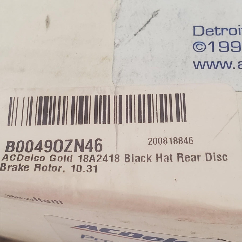 ACDelco Gold 18A2418 Black Hat Rear Disc Brake Rotor